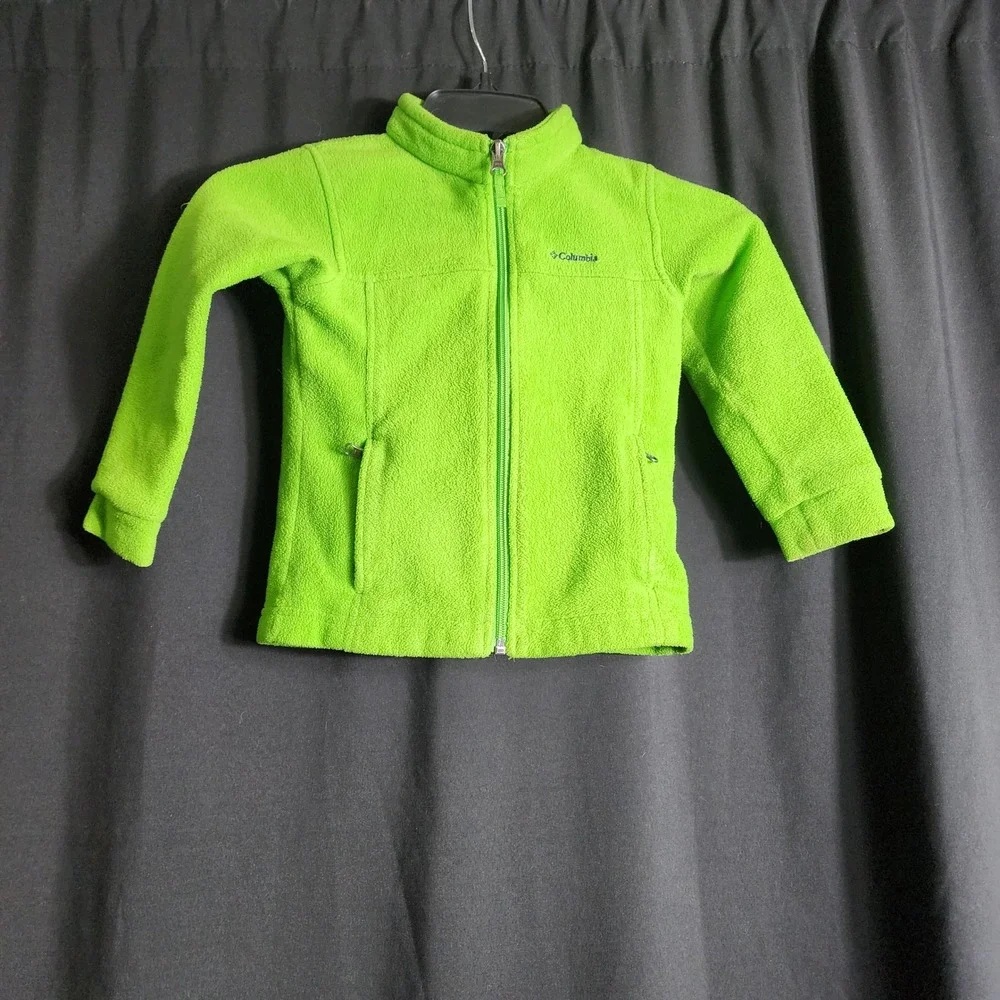 Columbia Benton Springs Fleece Jacket Toddler‎ 4T Lime Green Full Zip Mock Neck